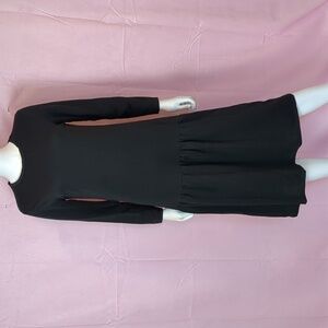 Boohoo Black Long Sleeve Crew Neck Midi Dress size 4